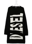 Diesel Kids Teen Dlogoxa Knitted Dress - Black