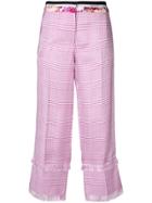 Emilio Pucci Plaid Cropped Trousers - Pink & Purple