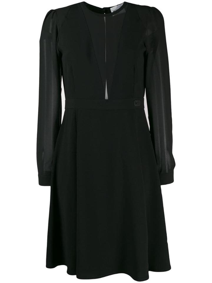 Be Blumarine Georgette Skater Dress - Black