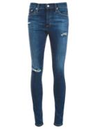 Ag Jeans Distressed Skinny Jeans, Women's, Size: 28, Blue, Lyocell/cotton/polyester/spandex/elastane