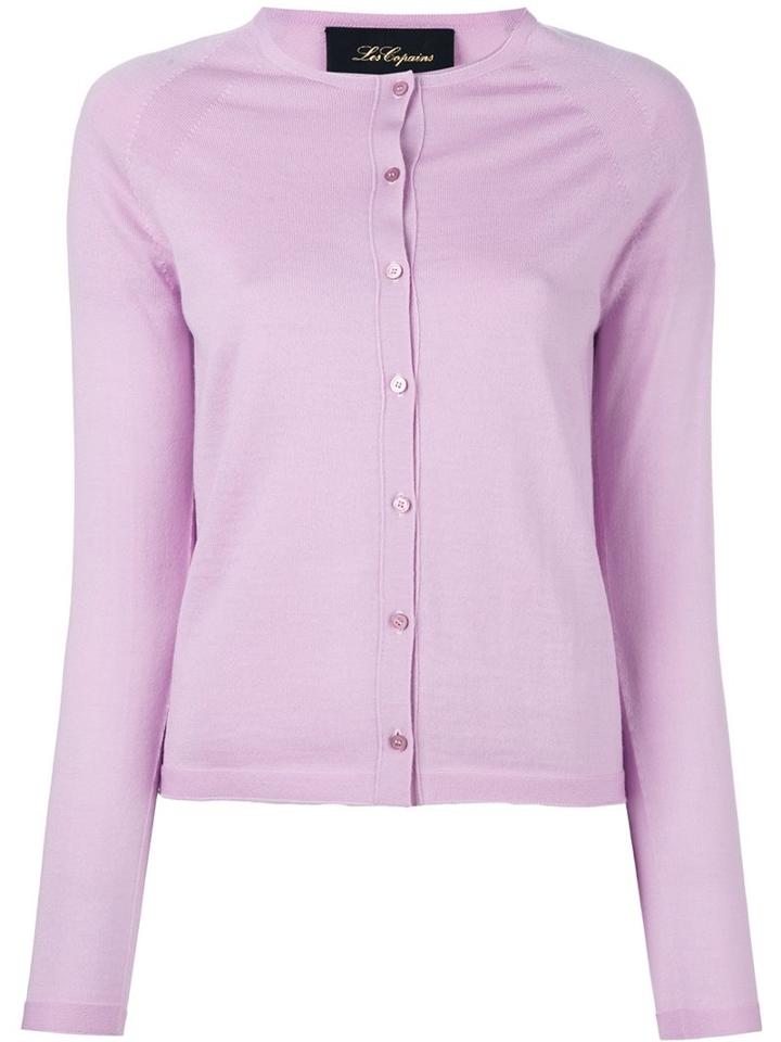 Les Copains Classic Twin Set Cardigan, Women's, Size: 48, Pink/purple, Virgin Wool