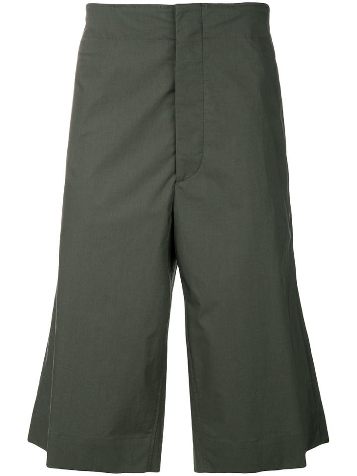 Jil Sander Wide Leg Bermuda Shorts - Green