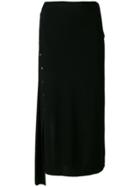 Paco Rabanne Snap Fastening Midi Skirt - Black
