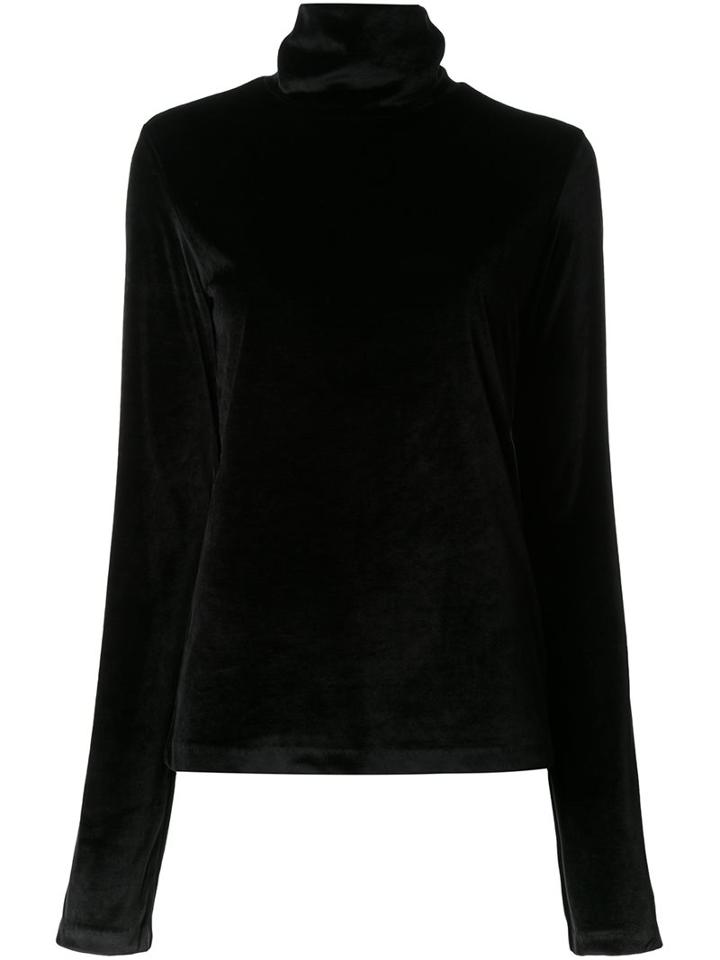 Le Ciel Bleu Long Sleeve Velvet Blouse, Women's, Size: 36, Black, Polyester/triacetate