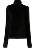 Le Ciel Bleu Long Sleeve Velvet Blouse, Women's, Size: 36, Black, Polyester/triacetate