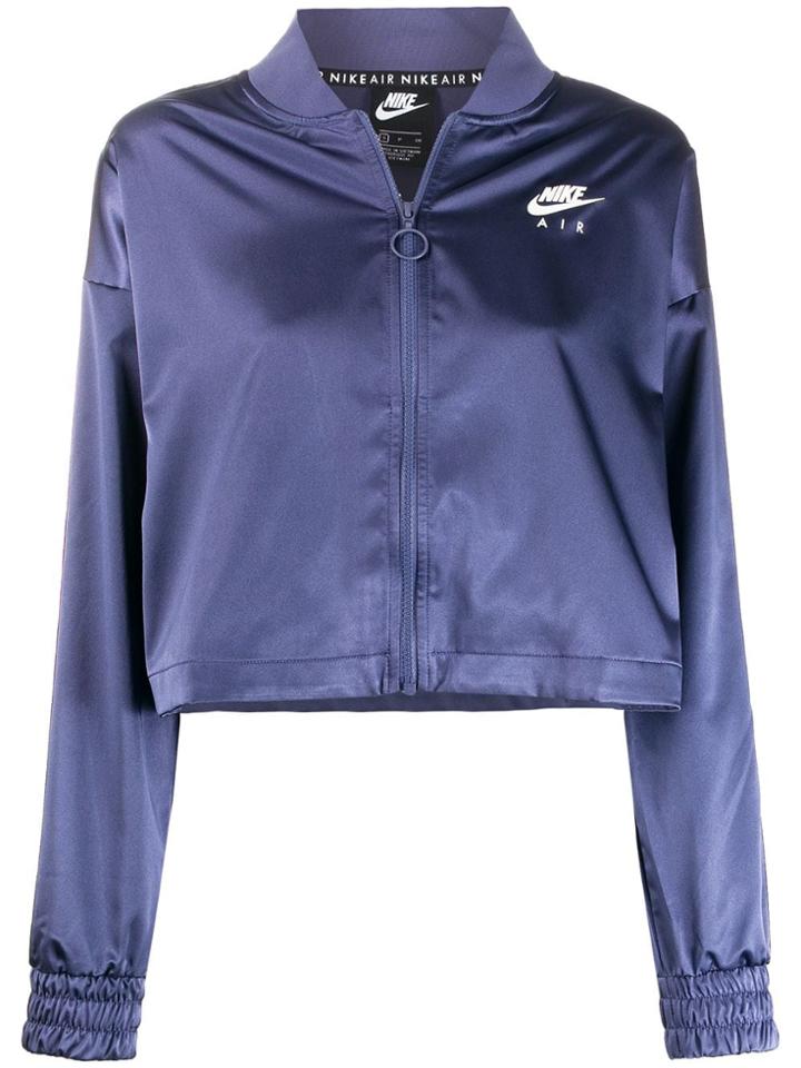 Nike Satin Logo Bomber Jacket - Blue