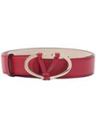 Valentino Valentino Garavani V Buckle Belt - Red