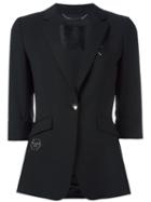 Philipp Plein Embroidered Blazer, Women's, Size: Medium, Black, Viscose/spandex/elastane