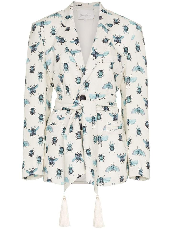 Johanna Ortiz Jo La Comparsa Jkt Blzr Mcro Prnt Sb - White