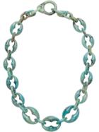 Prada Plexiglass Chunky Link Necklace - Blue