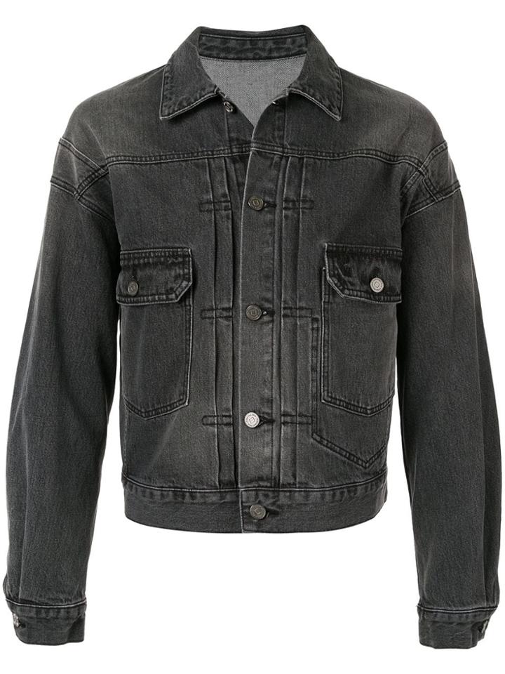 Wooyoungmi Cropped Denim Jacket - Grey