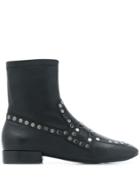 Ash Studded Oracle Ankle Boots - Black