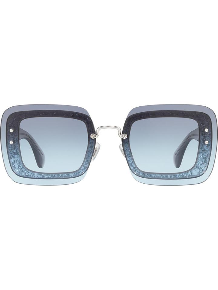 Miu Miu Eyewear Reveal Square Frame Sunglasses - Blue