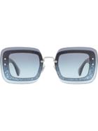 Miu Miu Eyewear Reveal Square Frame Sunglasses - Blue