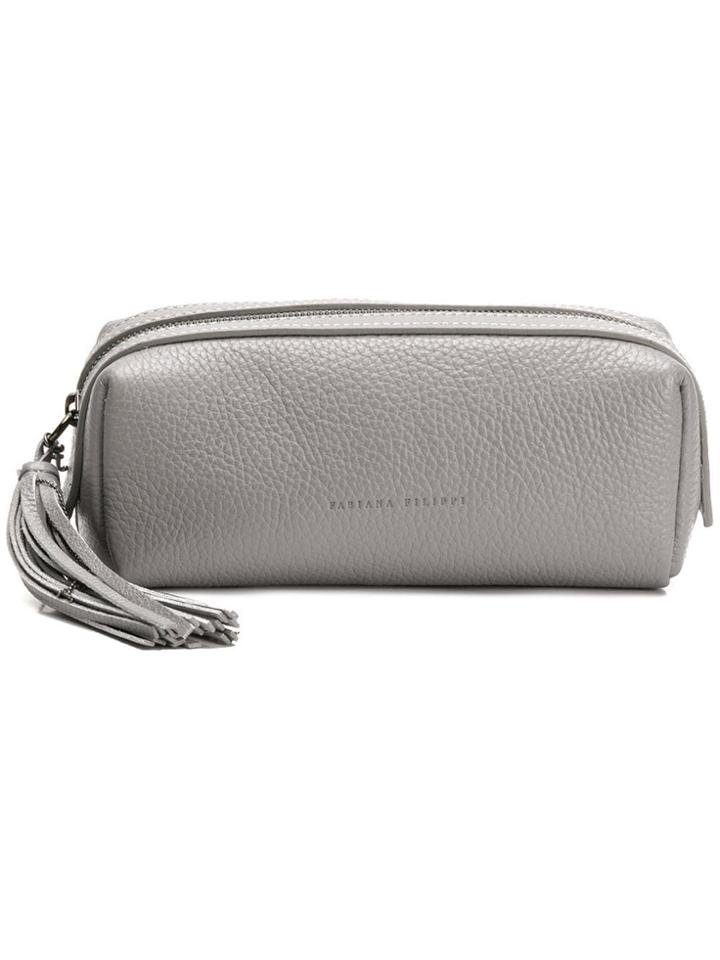 Fabiana Filippi Tassel Make Up Bag - Grey