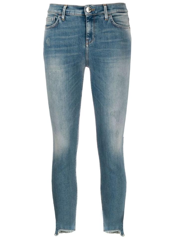 Pinko Distressed Detail Cropped Jeans - Blue