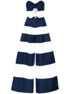 Carolina Herrera - Strapless Striped Jumpsuit - Women - Silk - 6, Blue, Silk