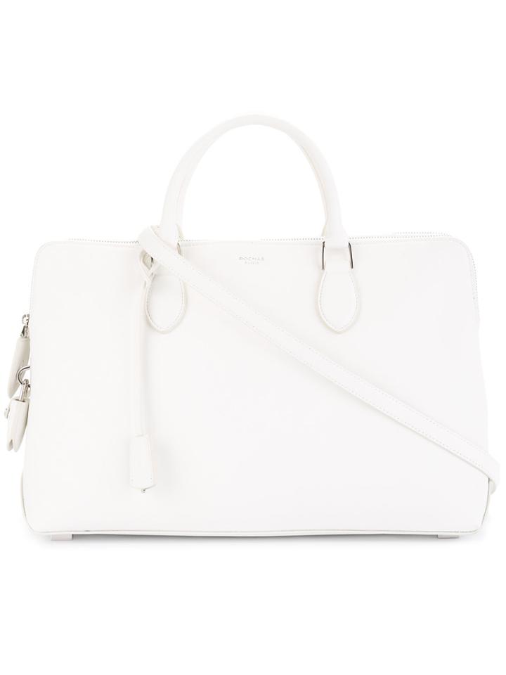 Rochas Tri Zip Logo Shoulder Bag - White