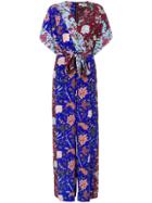 Dvf Diane Von Furstenberg Wrap Front Floral Jumpsuit - Blue