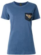 Mr & Mrs Italy Embedded Eagle Embroidered T-shirt, Women's, Size: 38, Blue, Cotton