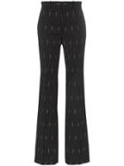 Gucci Slim Fit Pin Stripe Trousers - Black