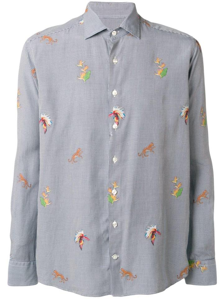 Etro Micro-vichy Shirt - Grey