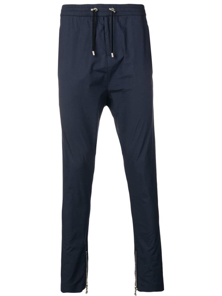 Balmain Tapered Drawstring Trousers - Blue
