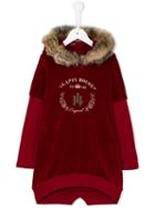 Lapin House Fur Trimmed Neck Dress, Girl's, Size: 8 Yrs, Red