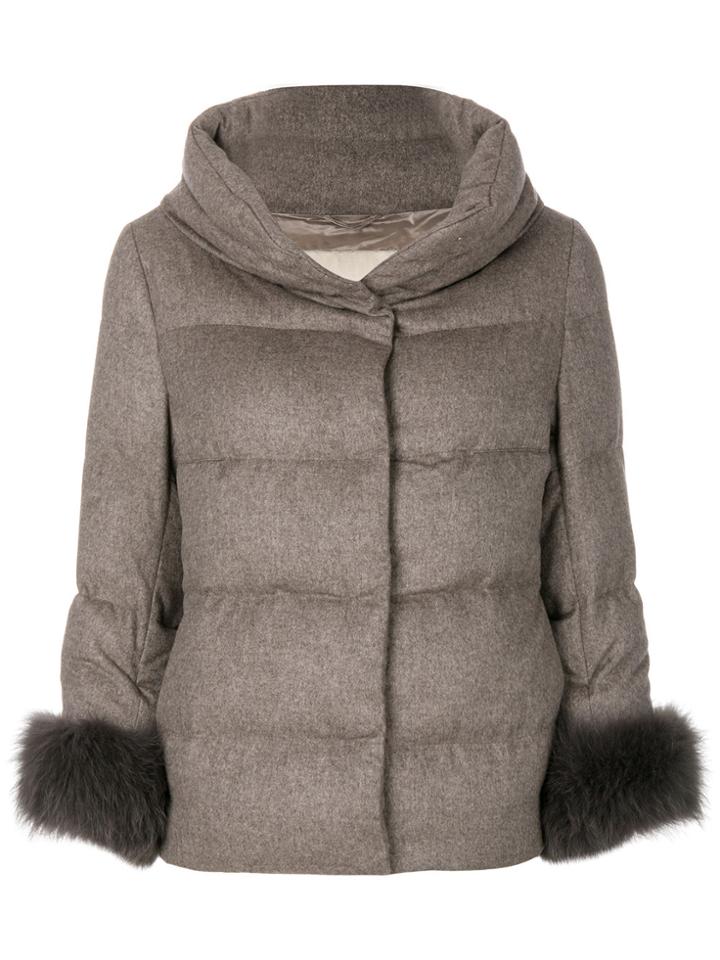 Herno Zipped Padded Jacket - Nude & Neutrals