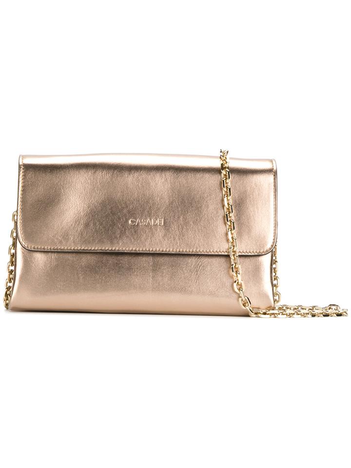 Casadei Foldover Clutch Bag - Metallic