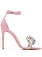 Alexander Mcqueen Embroidered Toe Strap Sandals - Pink