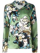 Dsquared2 'cherry Blossom' Print Shirt, Women's, Size: 44, Green, Silk