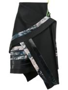 Martina Spetlova Bonded Leather Strips Skirt - Black