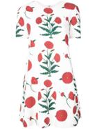 Oscar De La Renta Floral Print Swing Dress - White