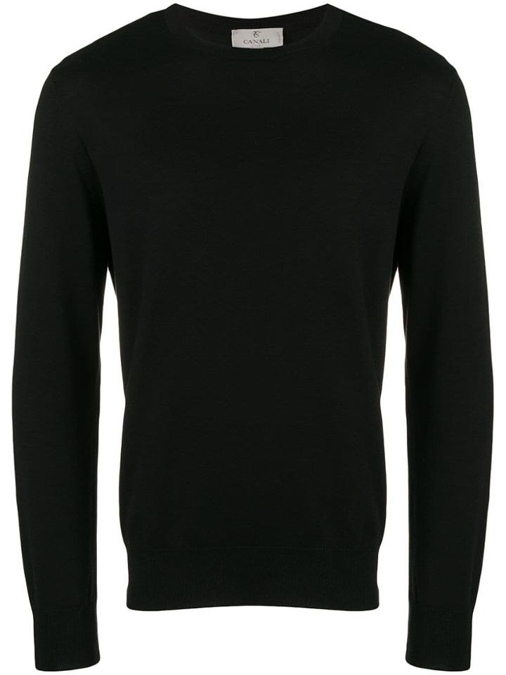 Canali Crew Neck Jumper - Black