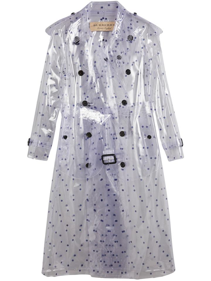 Burberry Polka-dot Plastic Trench Coat - Blue