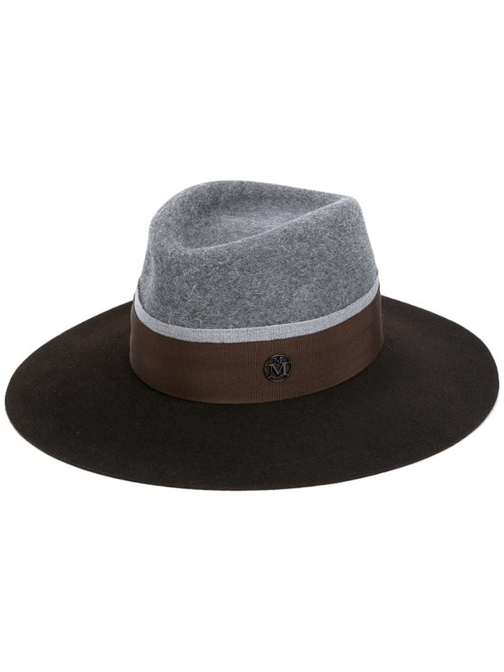 Maison Michel Ribbon Trim Hat - Brown