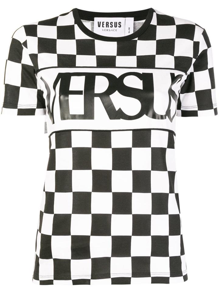 Versus Check Logo Patch T-shirt - Black