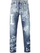 Iceberg Quote Detail Jeans, Men's, Size: 36, Blue, Cotton