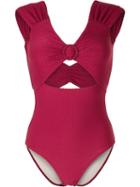 Peony Cut-out Swimsuit - Red