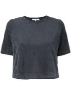 Venroy Terry Towel Cropped T-shirt - Blue