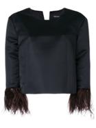 Ter Et Bantine Feather Trim Top - Black