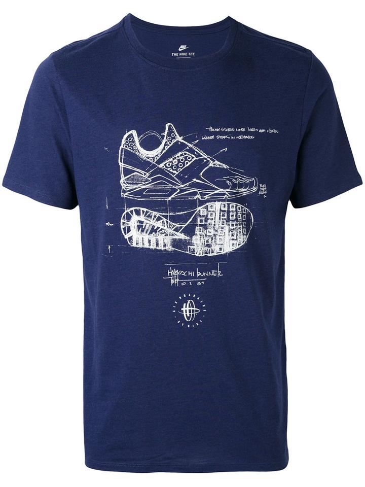 Nike - Huarache T-shirt - Men - Cotton/polyester/viscose - L, Blue, Cotton/polyester/viscose