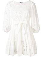 Liu Jo Open Embroidery Tie Waist Dress - White