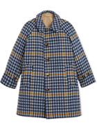 Burberry Kids Teen Reversible Check Wool And Cotton Car Coat -