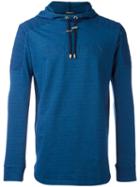 Balmain Quilted Logo Hoodie, Men's, Size: Xxxl, Blue, Cotton/spandex/elastane