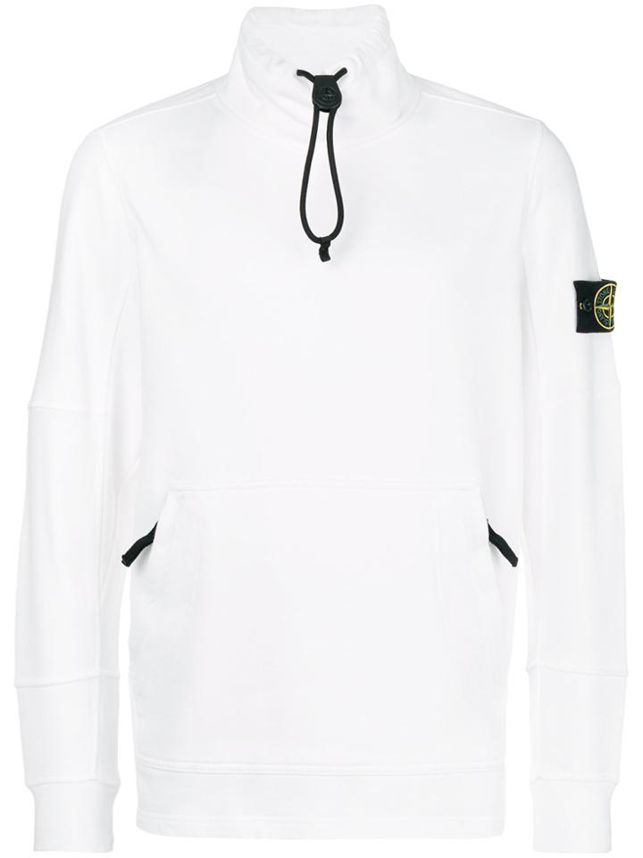 Stone Island Drawcord Funnel Neck Sweatshirt - White