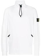 Stone Island Drawcord Funnel Neck Sweatshirt - White