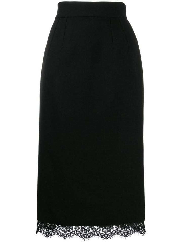 Dolce & Gabbana Basket Weave Midi Skirt - Black