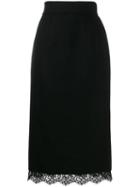 Dolce & Gabbana Basket Weave Midi Skirt - Black